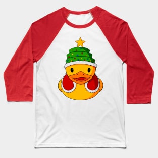 Christmas Tree Hat Rubber Duck Baseball T-Shirt